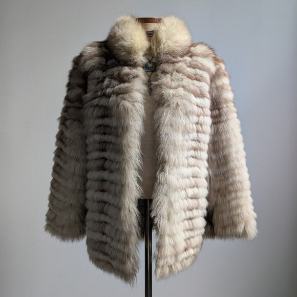 Vintage Leather Penny Lane Jacket Faux Fur Furry 70s Afghan Tapestry Trench Coat - Picture 14 of 16